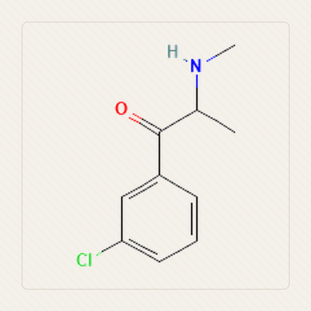 3-CMC Klofedron, educational illustration of the molecular structure